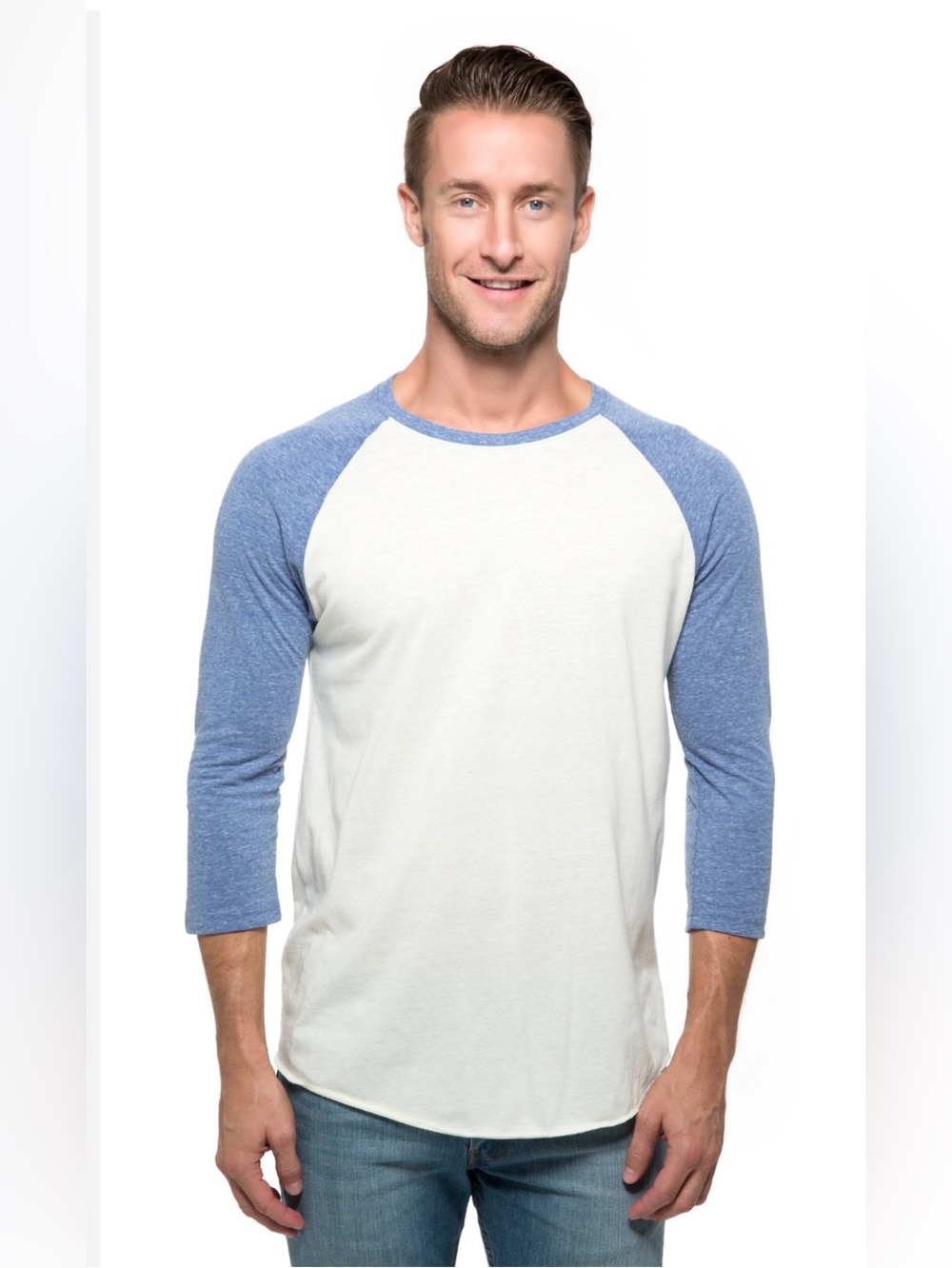 NWOT Threadfast Apparel Unisex Triblend 3/4-Sleeve Raglan - Picture 1 of 8